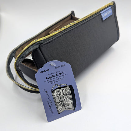 KUTSUWA Pen Case L gaba Stand grey close up