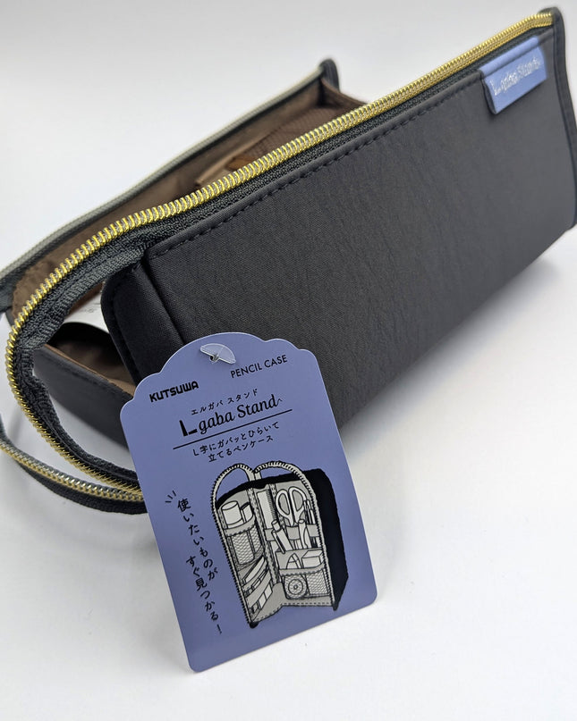 KUTSUWA Pen Case L gaba Stand grey close up