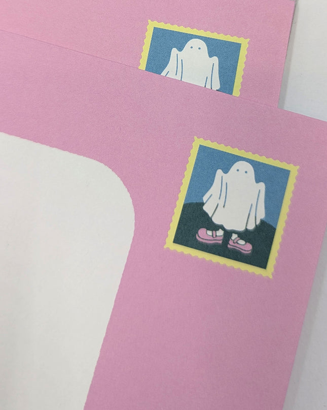GREENFLASH Letter Set Wearing Shoes Ghost envelope stamp close up