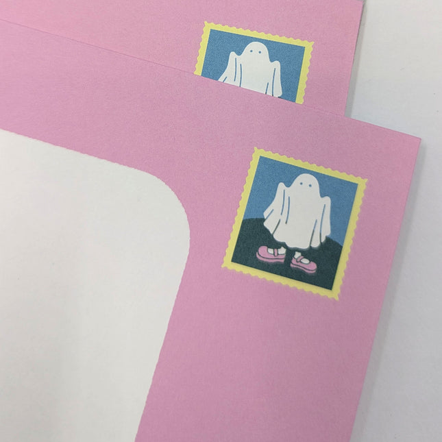 GREENFLASH Letter Set Wearing Shoes Ghost envelope stamp close up