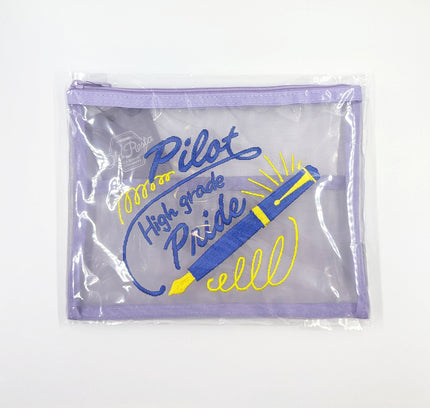 OLD RESTA Embroidered Mesh Pouch L purple pilot fountain pen