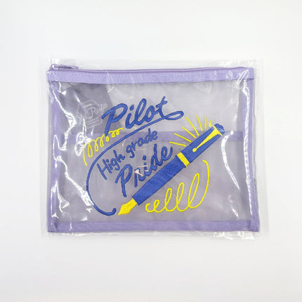 OLD RESTA Embroidered Mesh Pouch L purple pilot fountain pen