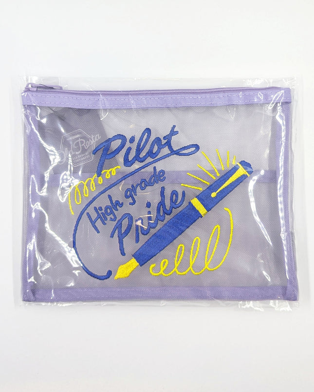 OLD RESTA Embroidered Mesh Pouch L purple pilot fountain pen
