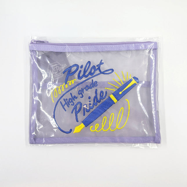 OLD RESTA Embroidered Mesh Pouch L purple pilot fountain pen