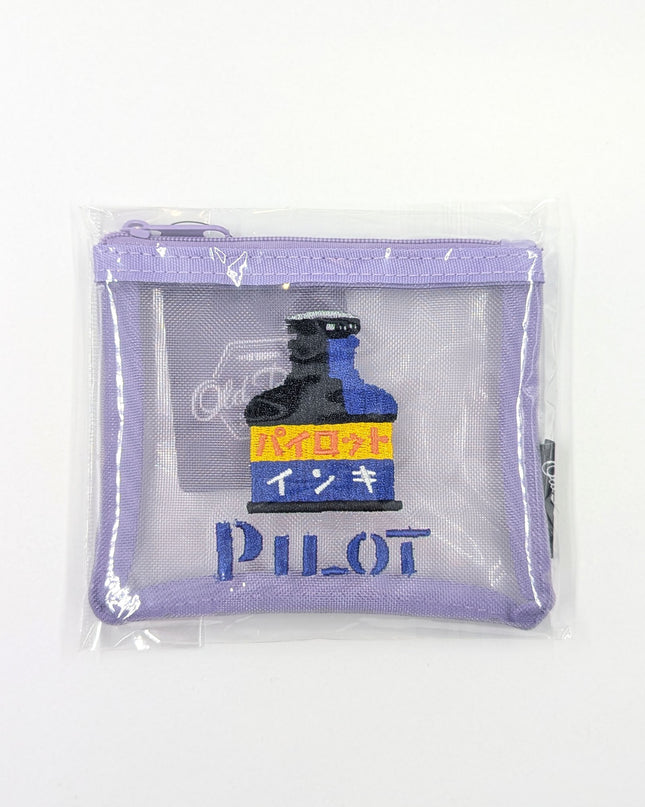 OLD RESTA Embroidered Mesh Pouch M purple pilot