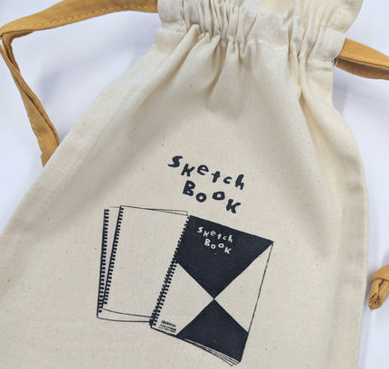 OLD RESTA Drawstring Bag marumen sketch book close up
