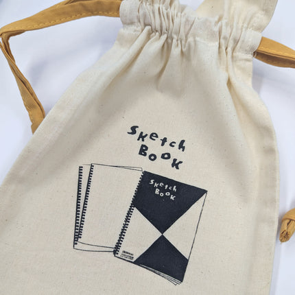 OLD RESTA Drawstring Bag marumen sketch book close up