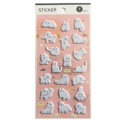 MOTOBAYASHI Puffy Stickers White Creatures