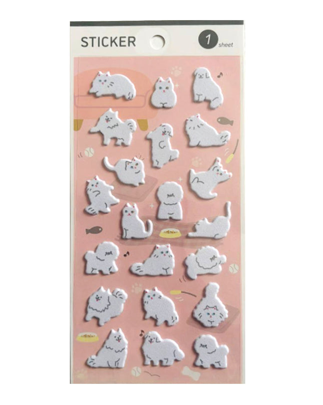 MOTOBAYASHI Puffy Stickers White Creatures