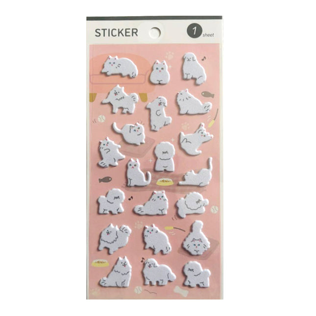 MOTOBAYASHI Puffy Stickers White Creatures