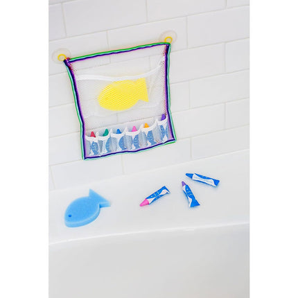 RIKAGAKU Kitpas Crayon Pens For Bath with Sponge and Net Set 6 Colors show case