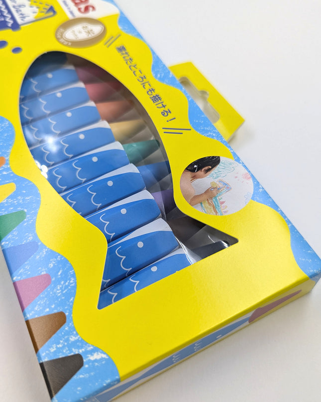 RIKAGAKU Kitpas Crayon Pens For Bath 10 Colors close up