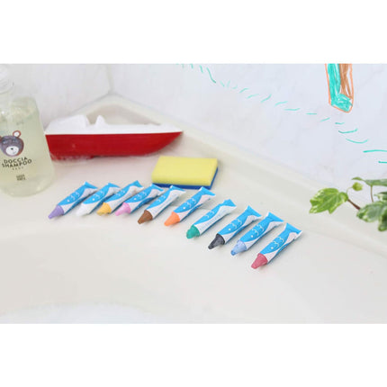 RIKAGAKU Kitpas Crayon Pens For Bath 10 Colors example