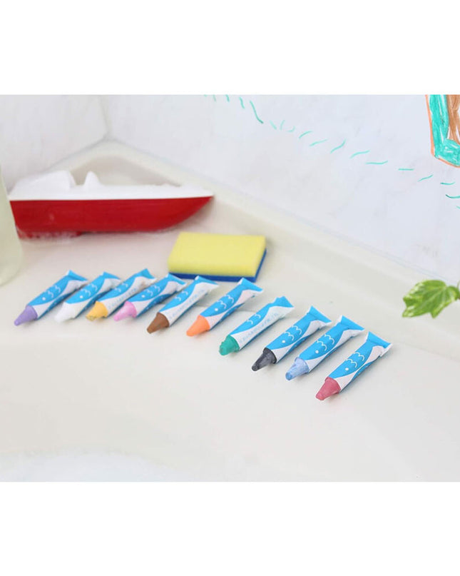 RIKAGAKU Kitpas Crayon Pens For Bath 10 Colors example