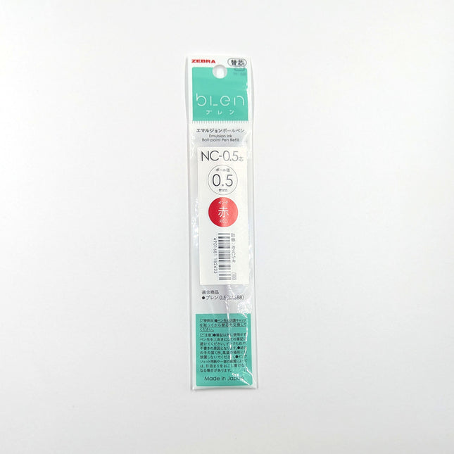 ZEBRA Emulsion Ink Ballpoint Pen Blen  NC-0.5 red