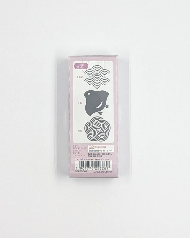 SUN-STAR Wasanbon Stamp Set of 3 Japanese motif