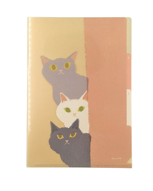 RYURYU 3 Pockets Clear Folder A5 -  mula series cat