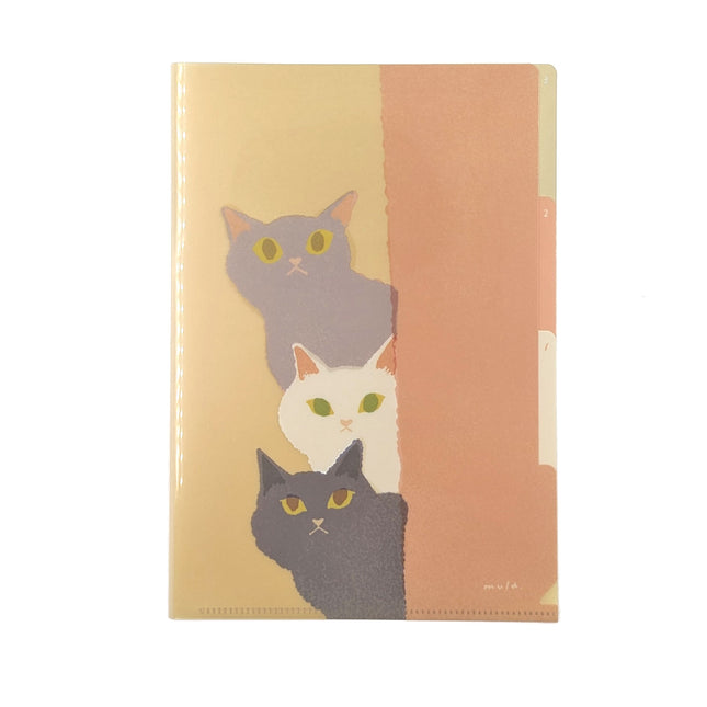 RYURYU 3 Pockets Clear Folder A5 -  mula series cat