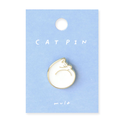 RYURYU Cat Pin Badge - mula series white