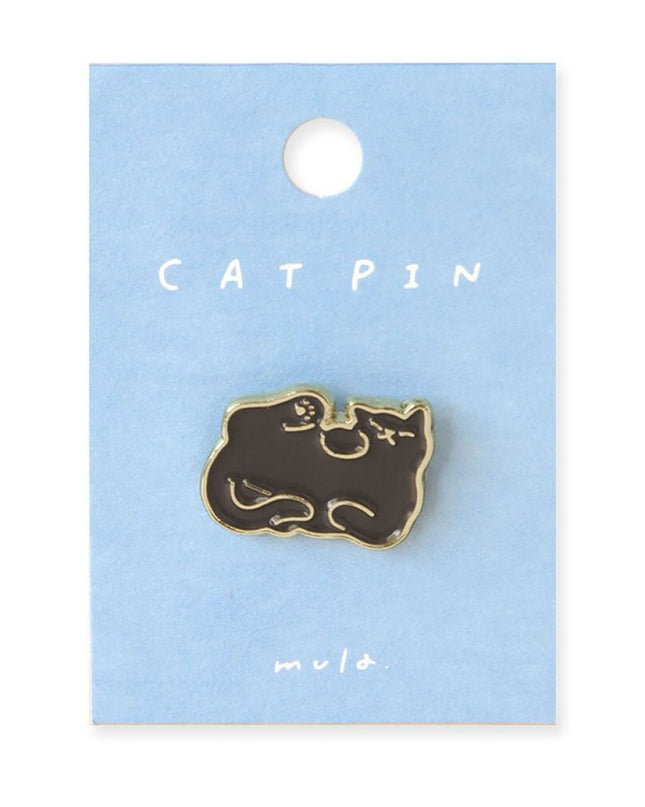 RYURYU Cat Pin Badge - mula series black