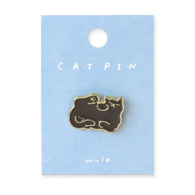 RYURYU Cat Pin Badge - mula series black