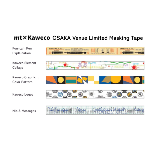 [Limited] mt x kaweco masking tape OSAKA Limited Complete Set Patterns