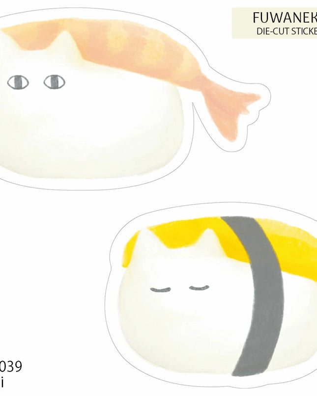 EL COMMUN FUWANEKO Die‑Cut Sticker sushi