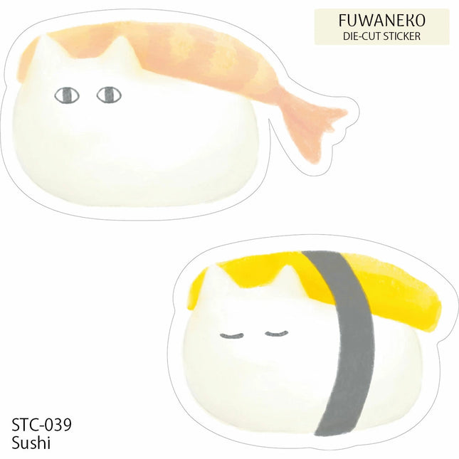 EL COMMUN FUWANEKO Die‑Cut Sticker sushi