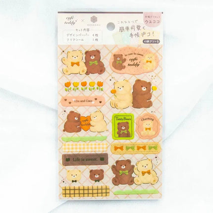 ROKKAKU x cafe teddy Deco Sticker Set Uyu Coco