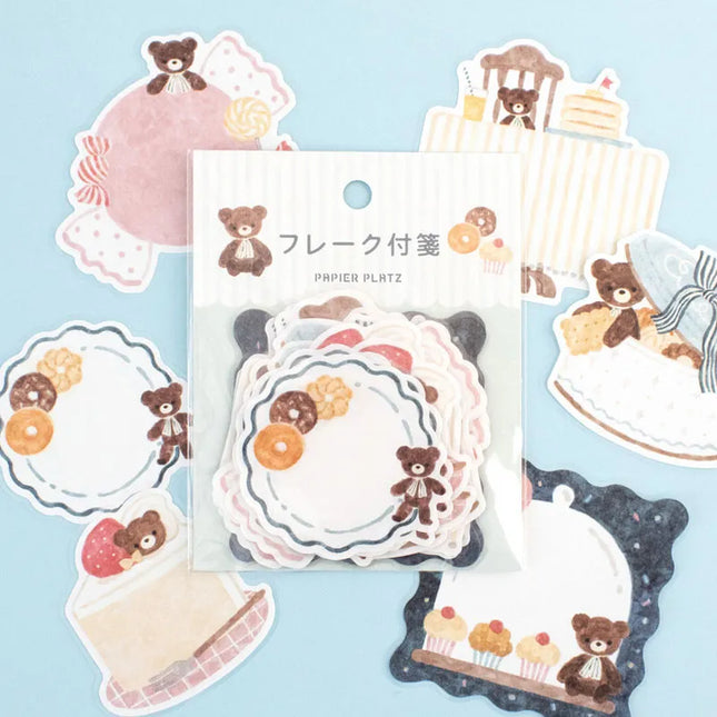 PAPIER PLATZ Flake Sticky Notes - illustrated by Waka Nakauchi Bear X Sweets