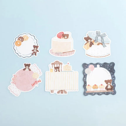 PAPIER PLATZ Flake Sticky Notes - illustrated by Waka Nakauchi Bear X Sweets