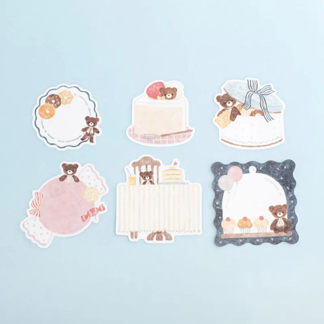 PAPIER PLATZ Flake Sticky Notes - illustrated by Waka Nakauchi Bear X Sweets