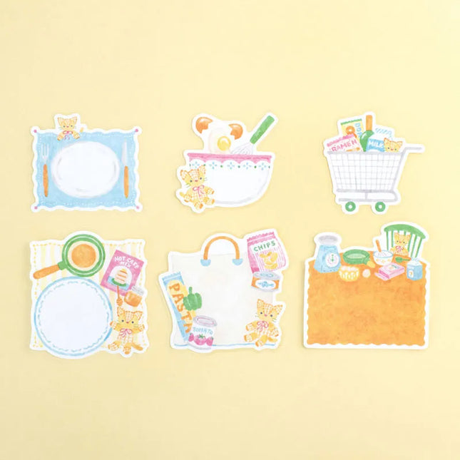 PAPIER PLATZ Flake Sticky Notes - illustrated by Waka Nakauchi Cat X Kitchen