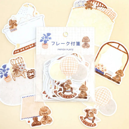 PAPIER PLATZ Flake Sticky Notes - illustrated by Waka Nakauchi Dog X Interior