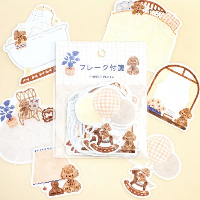 PAPIER PLATZ Flake Sticky Notes - illustrated by Waka Nakauchi Dog X Interior