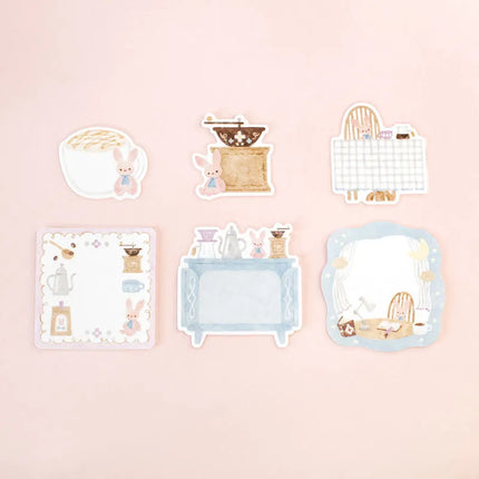 PAPIER PLATZ Flake Sticky Notes - illustrated by Waka Nakauchi Rabbit X Coffee