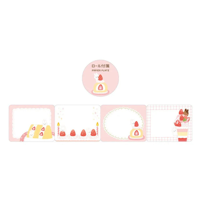 PAPIER PLATZ Papier Roll Sticky Notes Rabbit Strawberry