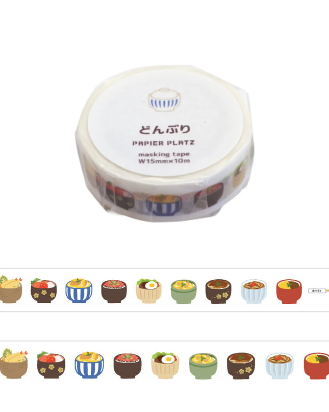 PAPIER PLATZ Okawari Masking Tape Rice Bowl