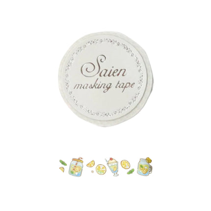 KAMIISO SANSYO SAIEN Masking Tape 15mm - Lemonade (Silver Foil)