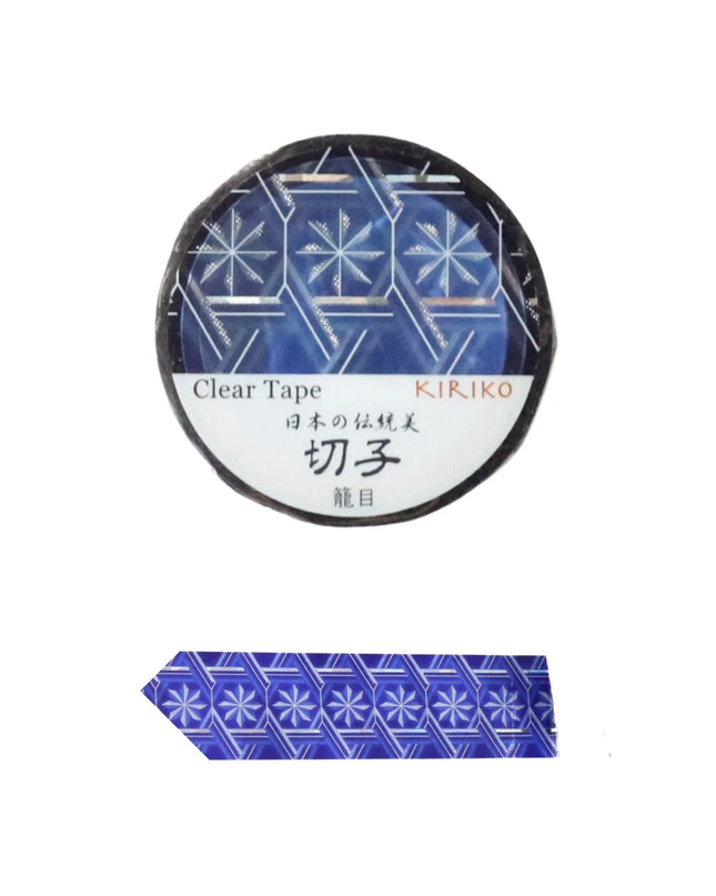 KAMIISO SANSYO SAIEN Kiriko Clear Tape 20mm (Hologram Foil) Kagome