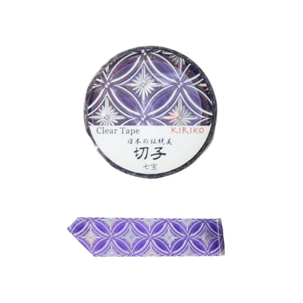 KAMIISO SANSYO SAIEN Kiriko Clear Tape 20mm (Hologram Foil) Shippo