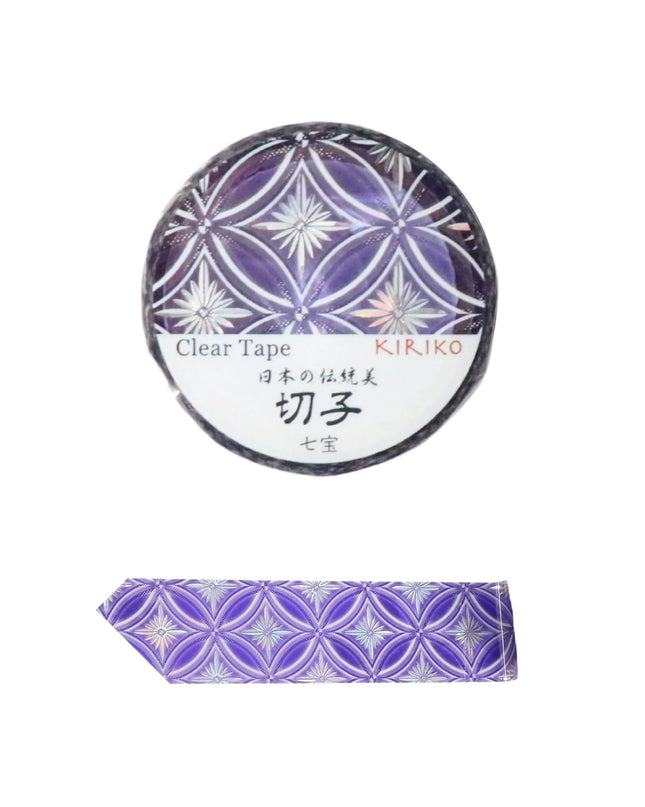 KAMIISO SANSYO SAIEN Kiriko Clear Tape 20mm (Hologram Foil) Shippo