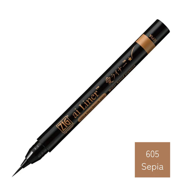 KURETAKE Love Liner Brush Pen Ultra Fine (ED101) Sepia