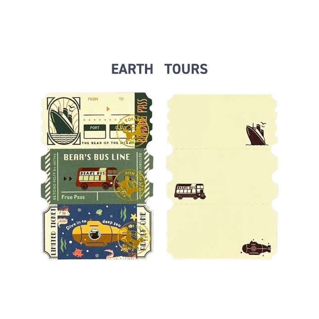 ROKKAKU X ob1toy Ticket Memo Cards Earth Tours