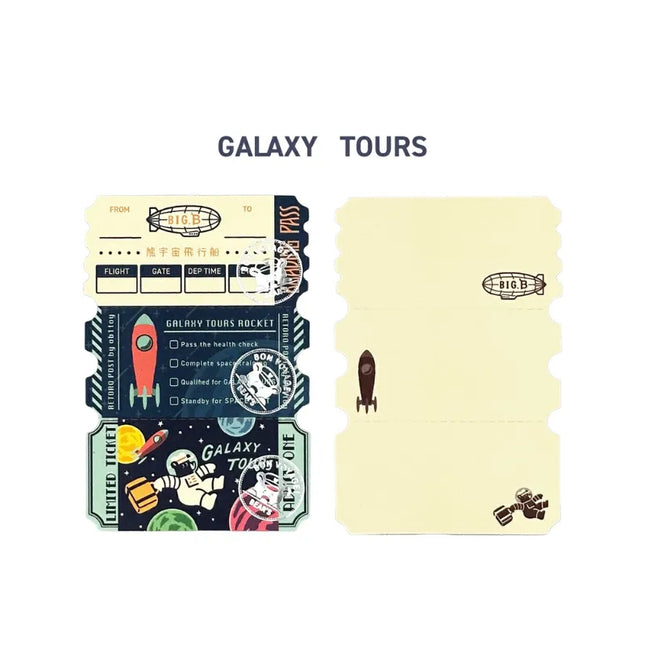 ROKKAKU X ob1toy Ticket Memo Cards Galaxy Tours