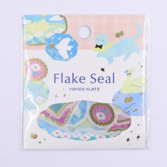 PAPIER PLATZ x Miyashita Nodoka Designer’s Flake Sticker relaxing cat