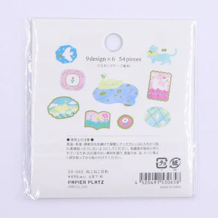 PAPIER PLATZ x Miyashita Nodoka Designer’s Flake Sticker relaxing cat