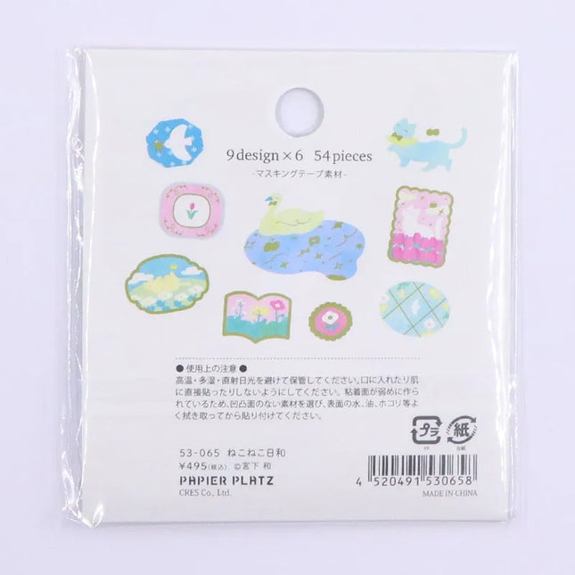 PAPIER PLATZ x Miyashita Nodoka Designer’s Flake Sticker relaxing cat