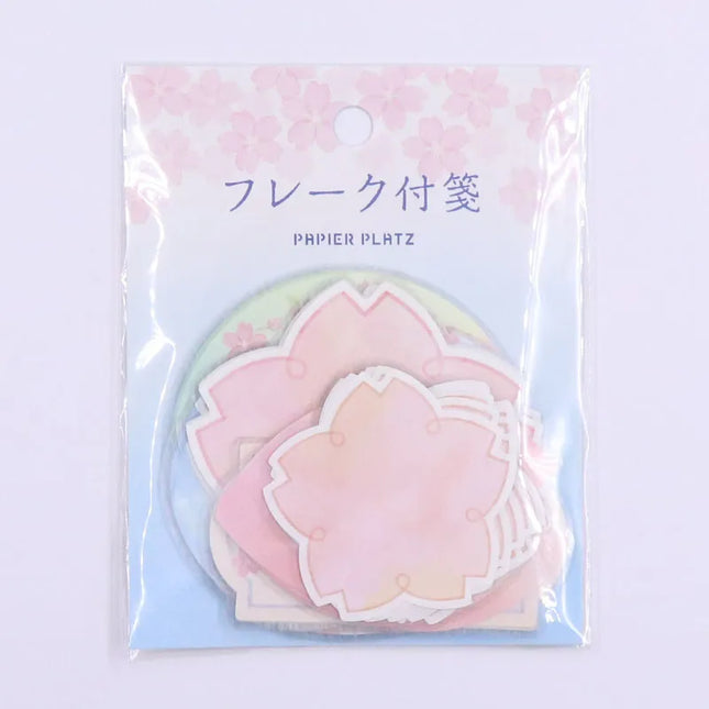 PAPIER PLATZ Flake Sticky Note Sakura illustrated by Natsunoka
