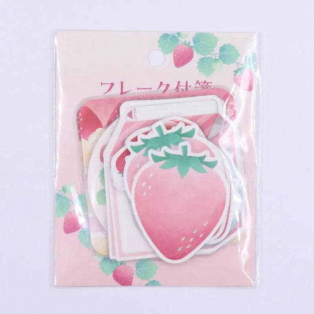 PAPIER PLATZ Flake Sticky Note Strawberry illustrated by Natsunoka